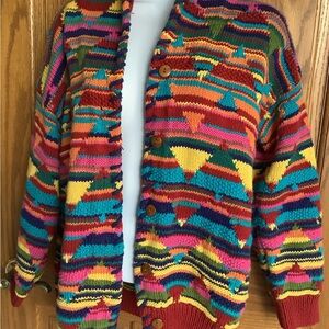 Vintage 100% cotton, Jayson Younger colorful, cardigan  Sz M